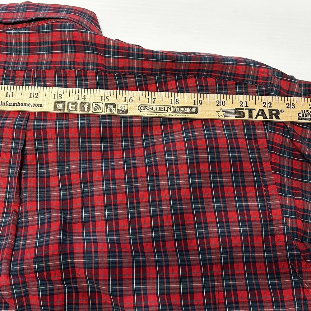 Ralph Lauren Red & Green Plaid “Blake” Cotton Button Down Collared Shirt XXL - Picture 7 of 9